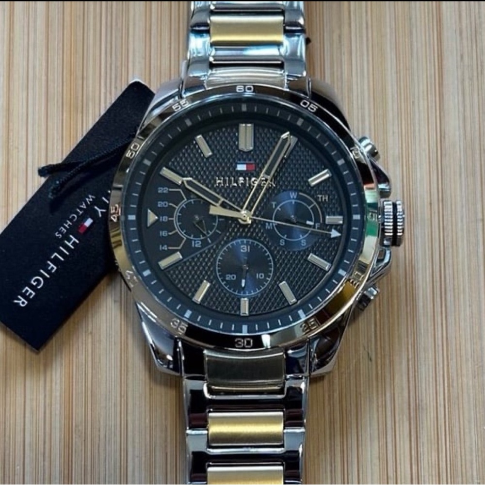Tommy Hilfiger Watch With 46mm Black Chronograph Face